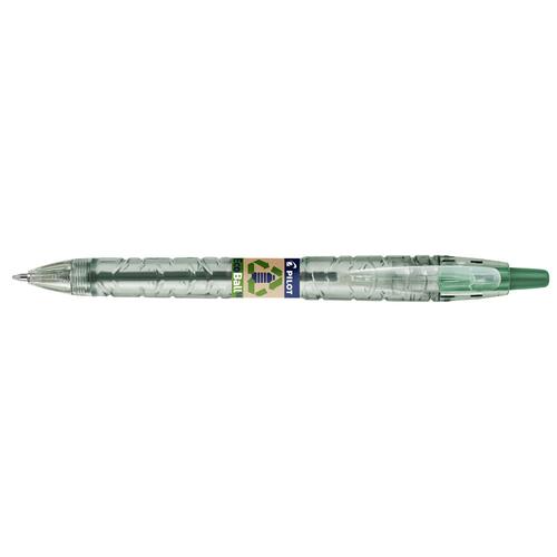 Pilot Ecoball Recycled Ballpoint Pen 1.0mm Tip 0.27mm Line Green (Pack 10) 4902505621611
