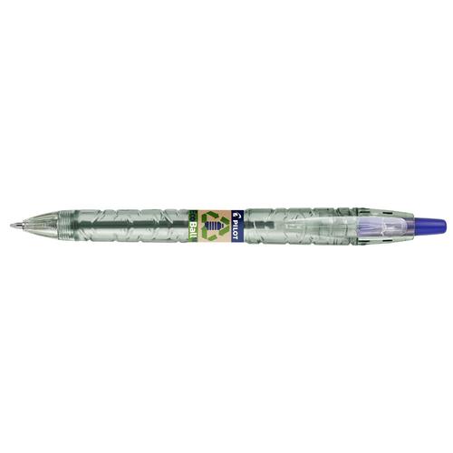 Ball Point Pens Pilot Ecoball Recycled Ballpoint Pen 1.0mm Tip 0.27mm Line Blue (Pack 10) 4902505621598