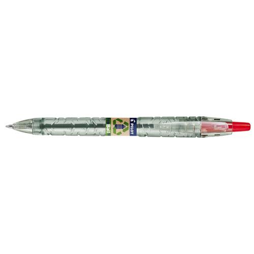 Ball Point Pens Pilot Ecoball Recycled Ballpoint Pen 1.0mm Tip 0.27mm Line Red (Pack 10) 4902505621604