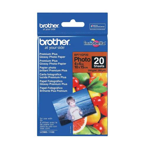 Ribbons Brother Premium White Glossy Photo Paper 4 x 6 inch 20 sheets - BP71GP20