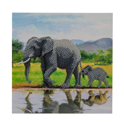 Crystal Art Elephant 18 x 18cm Card CCK-A51