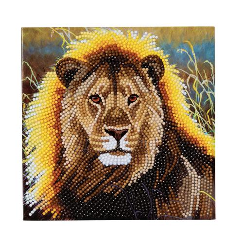 Crystal Art Resting Lion 18 x 18cm Card CCK-A13
