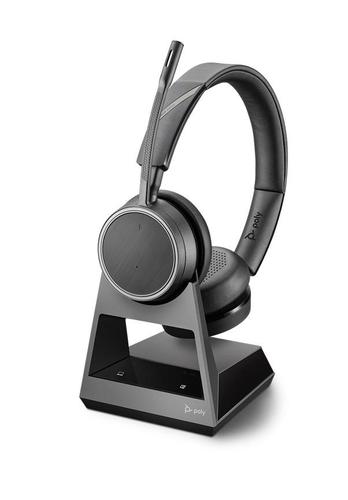 Headsets Poly Voyager 4220 Office 2 Way Base USB A Binaural Stereo Bluetooth Headset Flexible Noise Cancelling Microphone Boom