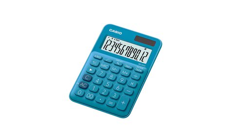 Scientific Calculator Casio Blue 12 Digit Calculator MS-20UC-BU-W-EC