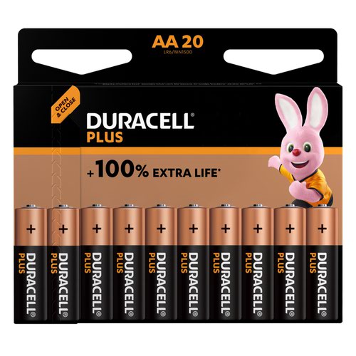 Duracell Plus Power AA Alkaline Batteries (Pack 20) MN1500B20PLUS