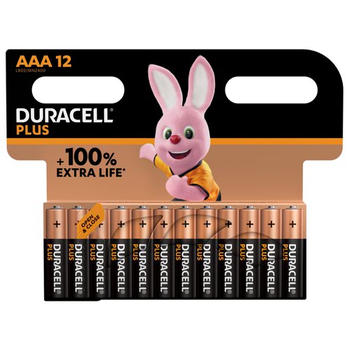 AAA Duracell Plus Power AAA Alkaline Batteries (Pack 12) MN2400B12PLUS