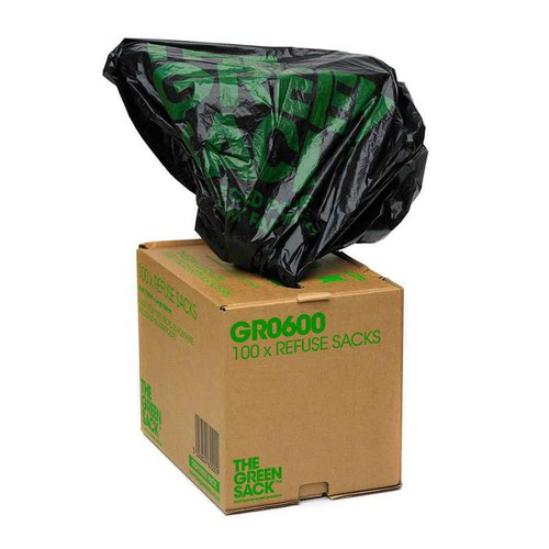 Bin Bags & Liners The Green Light Duty Refuse Sack Cube 737 x 838mm Black (Pack 100) 0703115
