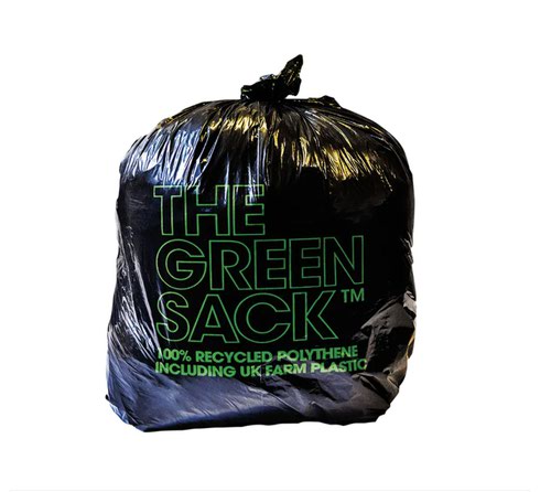 Bin Bags & Liners The Green Sack Heavy Duty Refuse Sack 70 Litre Black Roll 10 Sacks 0703124