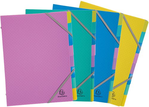 Forever Young 3 Flap Multi Part File PP 8 Part A4 Assorted (Pack 4) 56190E