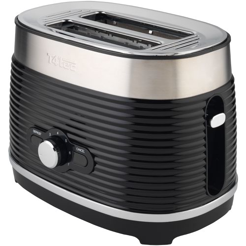 Kitchen Appliances T4Tec TT- TOT827BL2SL Black & Stainless Steel 2 slice toaster
