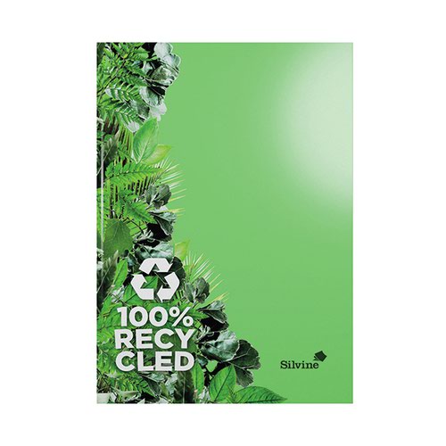 Ruled Silvine Premium 100% Recycled Casebound Notebook A4 120 Pages Green R107