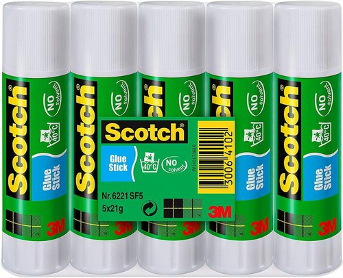 Glue Sticks Scotch Permanent Glue Stick 21g (Pack 5) 7100115512