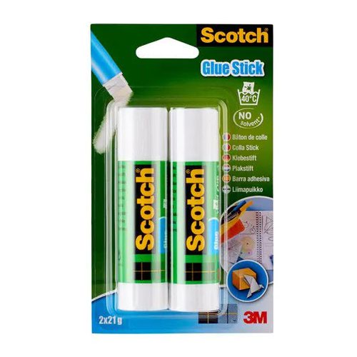 Glue Sticks Scotch Permanent Glue Stick 21g (Pack 2) 7100115623
