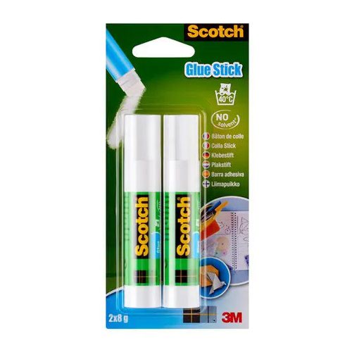 Glue Sticks Scotch Permanent Glue Stick 8g (Pack 2) 7100115379