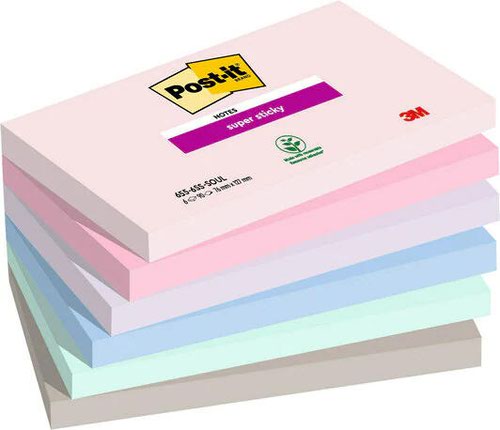 Super Sticky Post it Super Sticky Notes Soulful Colours 76x127mm 90 Sheets (Pack of 6) 7100259202