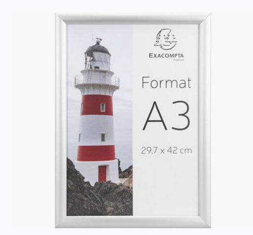Literature Holders Exacompta Wall Sign Holder Landscape A3 Clear Acrylic With Aluminium Snap Frame 8394358D