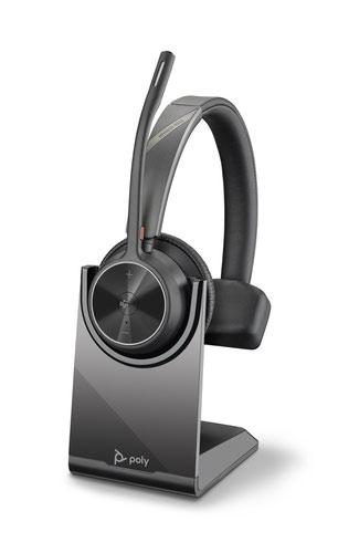 Headsets Poly Voyager 4310 UC Wired USB A and Wireless Bluetooth Mono Headset with Charging Stand