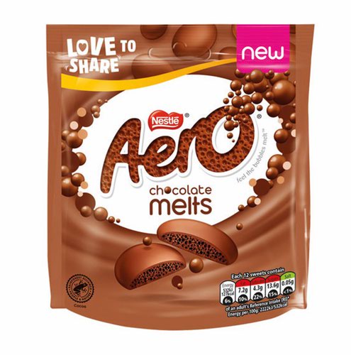 Sweets / Chocolate Aero Melts Milk Chocolate Sharing Bag 92g 12500157