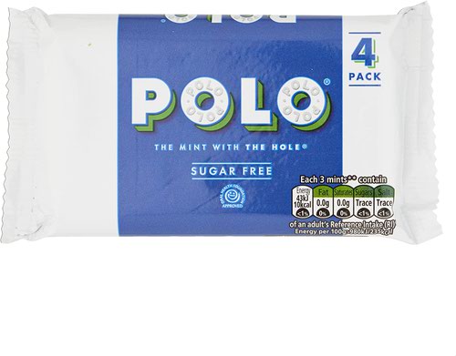 Sweets / Chocolate Polo Sugar Free Mint Tube 33.4g (Pack 4) 12291122