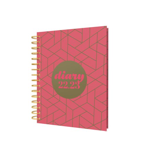Diaries Collins Scandi Mid-Year Diary 2022-2023 A5 Day to Page Geo Pink 818071