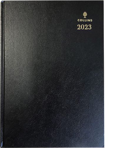 Collins 52 Desk Diary A5 Day To Page 2023 Black 52.99-23