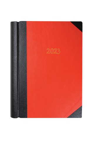 Collins 42 Desk Diary A4 2 Pages To A Day 2023 Red With Black Corners And Spine 42.15-23
