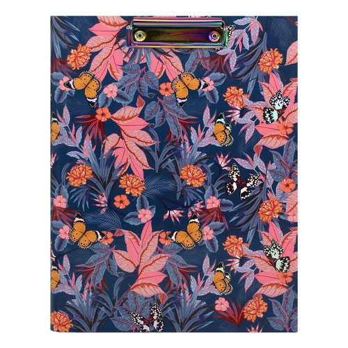 Potfolios Pukka Bloom A4 Padfolio Blue Floral With Matching Refill Pad 9580-BLM