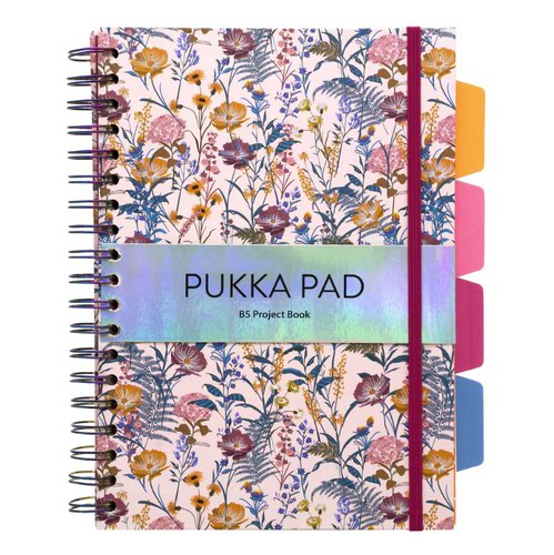 Pukka Bloom B5 Hardcover Project Book Cream Floral Cover 9496-BLM