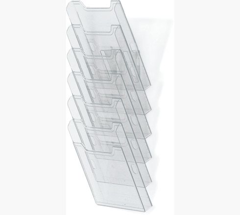 Exacompta Wall Rack Portrait A4 6 Sections Clear 64758D