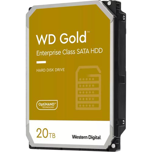 Hard Drives Western Digital Gold 20TB SATA 6Gbs 3.5 Inch 7200 RPM Internal Hard Disk Drive