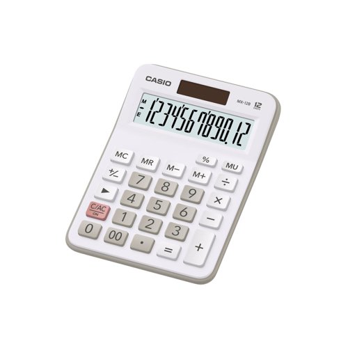 Casio+Basic+12+Digit+Desk+Calculator+White+MX-12B-WE-W-EC