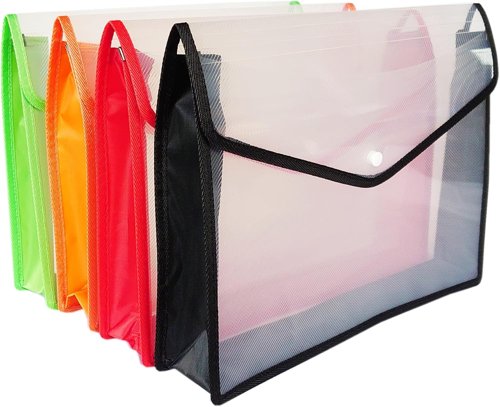 SECO Expandable Popper Wallet Foolscap Assorted Colours PK4 - EPW-AST SECO Expandable Popper Wallet Foolscap Assorted Colours PK4 - EPW-AST