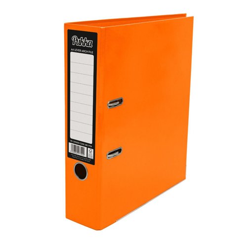 Pukka+Brights+Lever+Arch+File+Laminated+Paper+on+Board+A4+70mm+Spine+Width+Orange+%28Pack+10%29+BR-7759