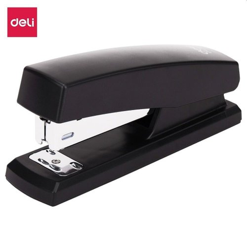 Deli Plastic Stapler 26/6 Half Strip Black Deli Plastic Stapler 26/6 Half Strip Black