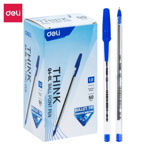 Deli EQ4 Think Ballpen Medium Blue Bx50 Deli EQ4 Think Ballpen Medium Blue Bx50