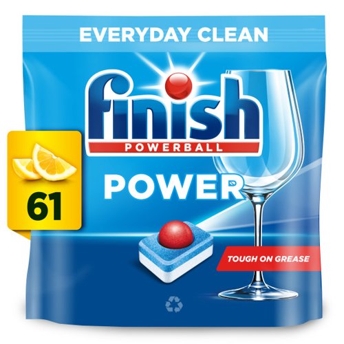 Finish Power All in One Dishwasher Tablets Lemon (Pack 61) - 3311081 Finish Power All in One Dishwasher Tablets Lemon (Pack 61) - 3311081