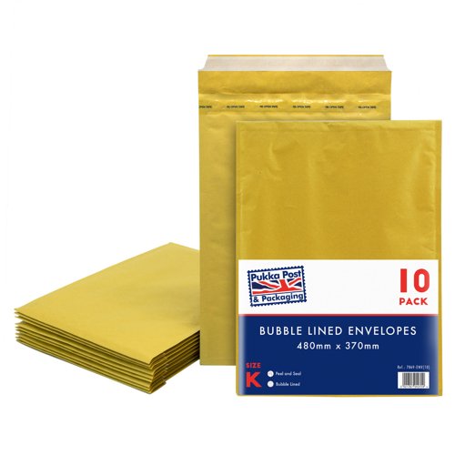 Pukka Post & Packaging Bubble Lined Envelopes Gold Peel and Seal Size C 170mmx225mm (Pack 10) - 7062-ENV(10) Pukka Post & Packaging Bubble Lined Envelopes Gold Peel and Seal Size C 170mmx225mm (Pack 10) - 7062-ENV(10)