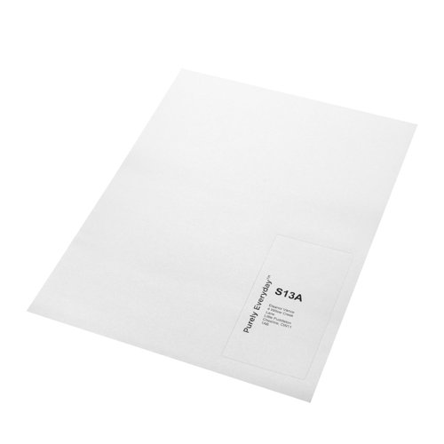 Purely Everyday A4 Single Integrated Label S13 One Integral Hotmelt Label 110x60mm White (Pack 1000) Purely Everyday A4 Single Integrated Label S13 One Integral Hotmelt Label 110x60mm White (Pack 1000)