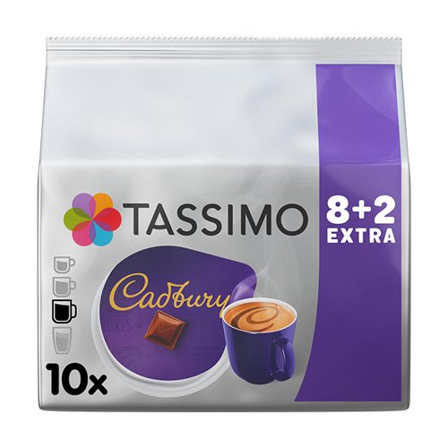 Tassimo Cadburys Hot Chocolate Pods (Pack 8 + 2 Free) - 4058265 Tassimo Cadburys Hot Chocolate Pods (Pack 8 + 2 Free) - 4058265