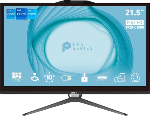 MSI Pro AP222T 13M 21.5 Inch Intel Pentium G7400 4GB RAM 128GB SSD Intel UHD Graphics 710 Windows 11 Pro All in One PC MSI Pro AP222T 13M 21.5 Inch Intel Pentium G7400 4GB RAM 128GB SSD Intel UHD Graphics 710 Windows 11 Pro All in One PC