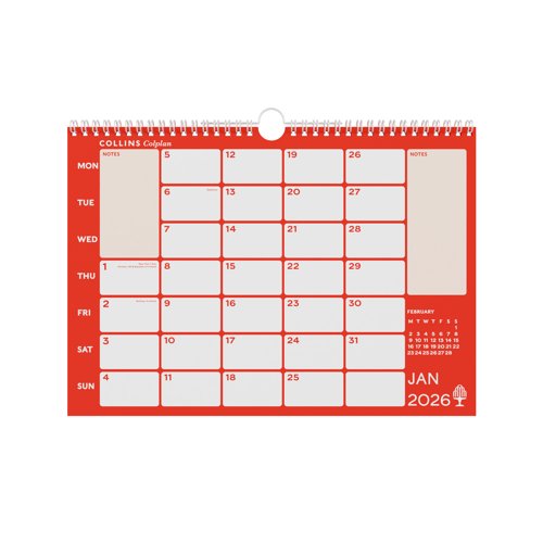Collins Memo Calendar A4 2026 CMCA4-26 - 822161 Collins Memo Calendar A4 2026 CMCA4-26 - 822161