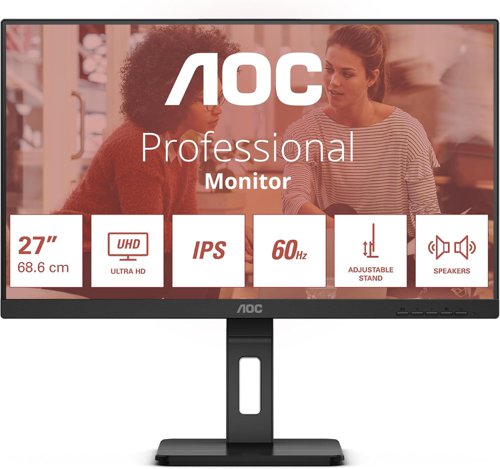 AOC E3 27 Inch 3840 x 2160 Pixels 4K Ultra HD IPS Panel HDMI DisplayPort USB Monitor AOC E3 27 Inch 3840 x 2160 Pixels 4K Ultra HD IPS Panel HDMI DisplayPort USB Monitor