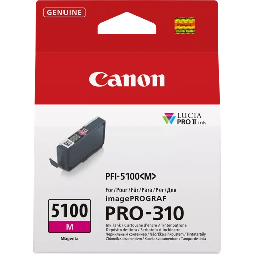 Canon 6954C001/PFI-5100M Ink Cartridge Magenta 610 Photos for Canon IPF PRO-310 Canon 6954C001/PFI-5100M Ink Cartridge Magenta 610 Photos for Canon IPF PRO-310