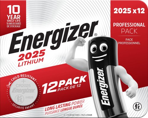 Energizer Lithium CR2025 Coin Cell (Pack 12) - 453843 Energizer Lithium CR2025 Coin Cell (Pack 12) - 453843