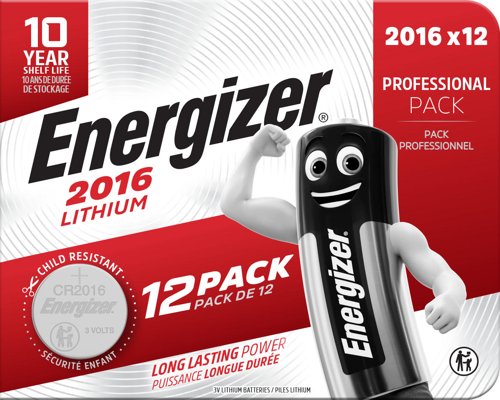 Energizer Lithium CR2016 Coin Cell (Pack 12) - 453836 Energizer Lithium CR2016 Coin Cell (Pack 12) - 453836