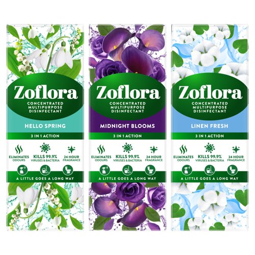 Zoflora 3 In 1 Concentrated Disinfectant 120ml Assorted Odours (Pack 12) - 22239 Zoflora 3 In 1 Concentrated Disinfectant 120ml Assorted Odours (Pack 12) - 22239