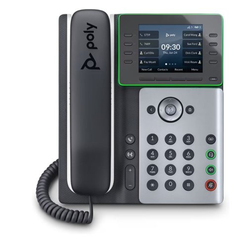 HP Poly E350 IP Desktop Phone with Bluetooth and Wi-Fi - 32 Lines; 2 x Gigabit Ports; PoE; 3.5-Inch Colour LCD Display HP Poly E350 IP Desktop Phone with Bluetooth and Wi-Fi - 32 Lines; 2 x Gigabit Ports; PoE; 3.5-Inch Colour LCD Display