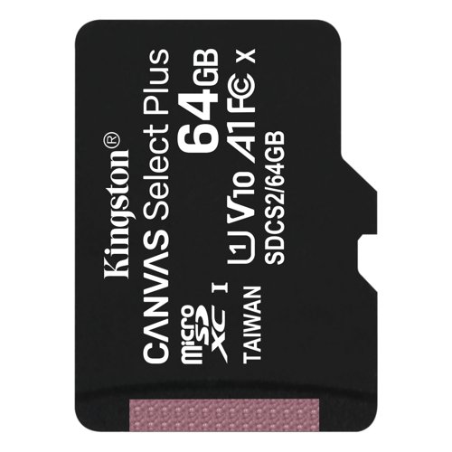 Kingston Technology Canvas Select Plus 64GB Class 10 UHS-I Micro SD Card Kingston Technology Canvas Select Plus 64GB Class 10 UHS-I Micro SD Card