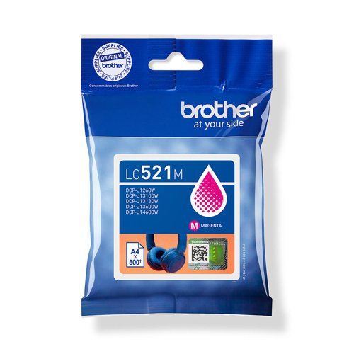 Brother Magenta Ink Cartridge 500 pages - LC521M Brother Magenta Ink Cartridge 500 pages - LC521M