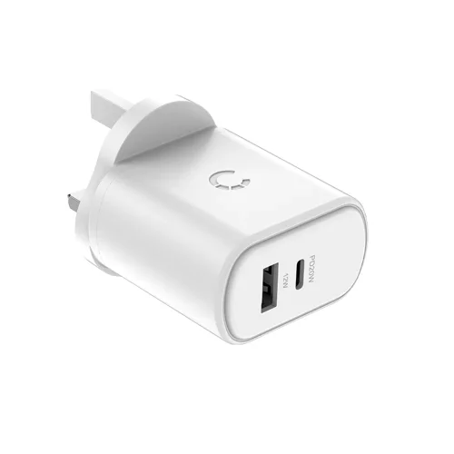 Cygnett PowerPlus 32W USB-C Dual Port White Wall Charger - UK Cygnett PowerPlus 32W USB-C Dual Port White Wall Charger - UK